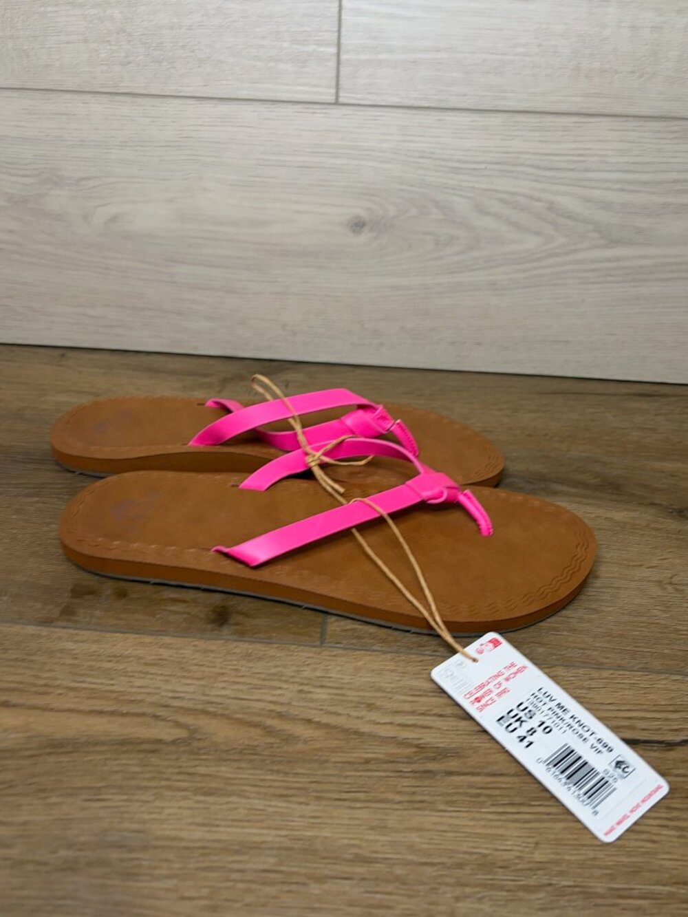 Roxy Luv Me Knot Thong Flip Flops Sandals Women's Hot Pink Size 10 US NWT